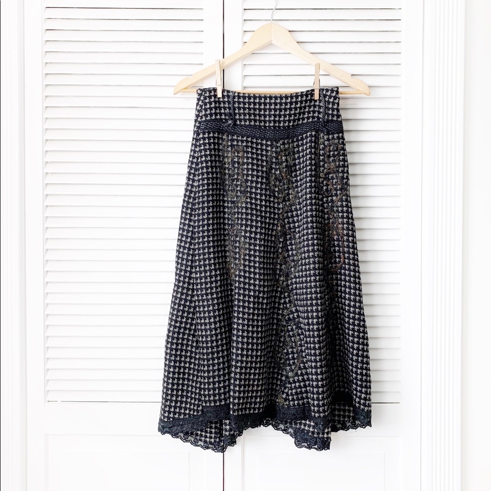 Forwear Houndstooth Tweed A-Line Skirt NWOT